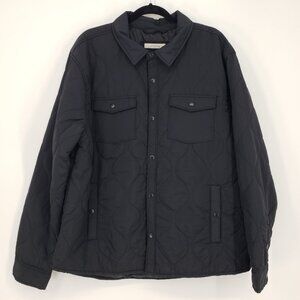 Goodfellow Quilted Lightweight Shirt Jacket XL Chore Shacket Snap Button Black
